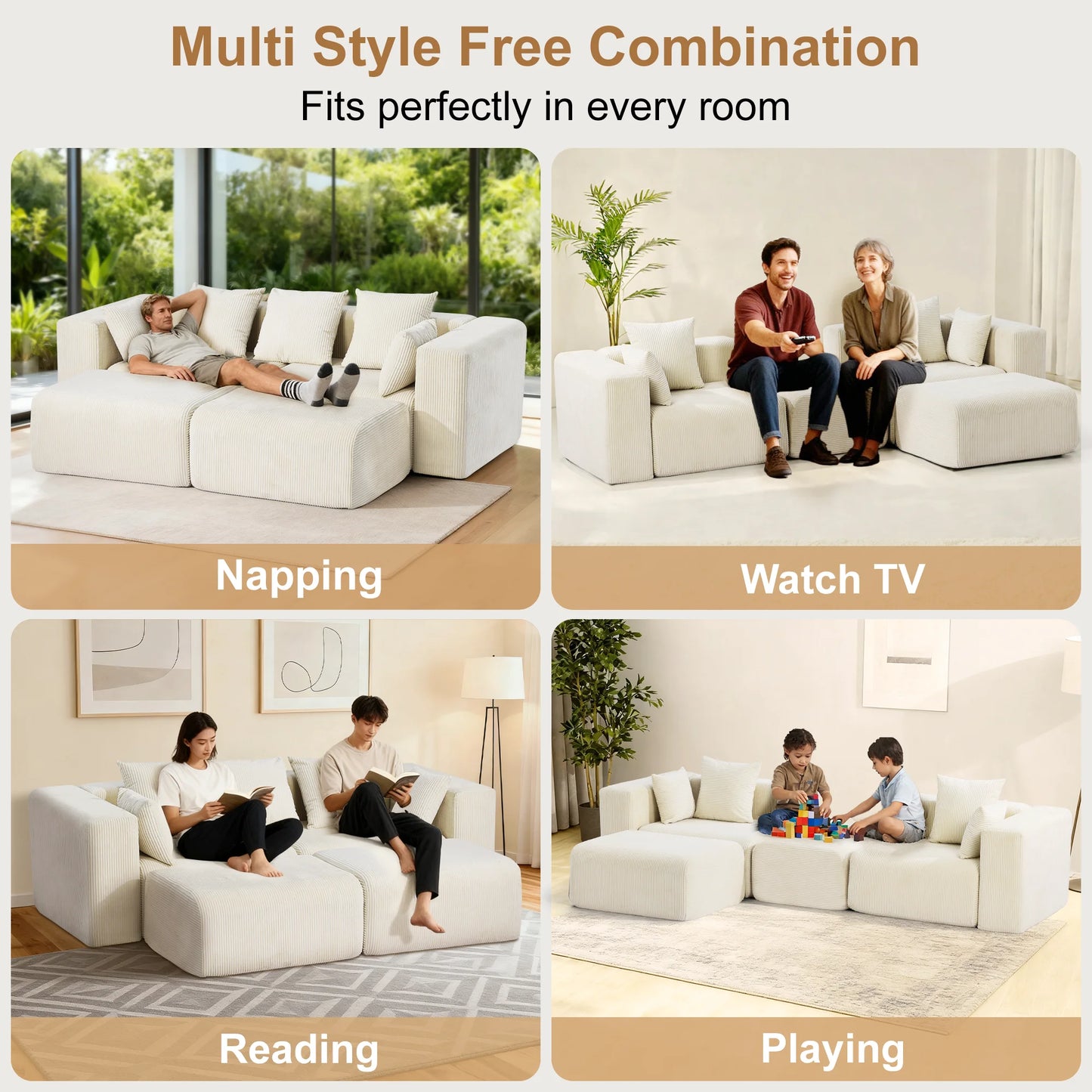 Redlife Cloud Sofa With Deep Seat Memory Foam