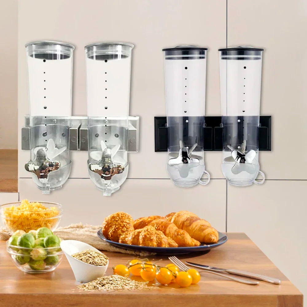 Dual Control Wall Mount Cereal Dispenser For Nuts Coffee Beans