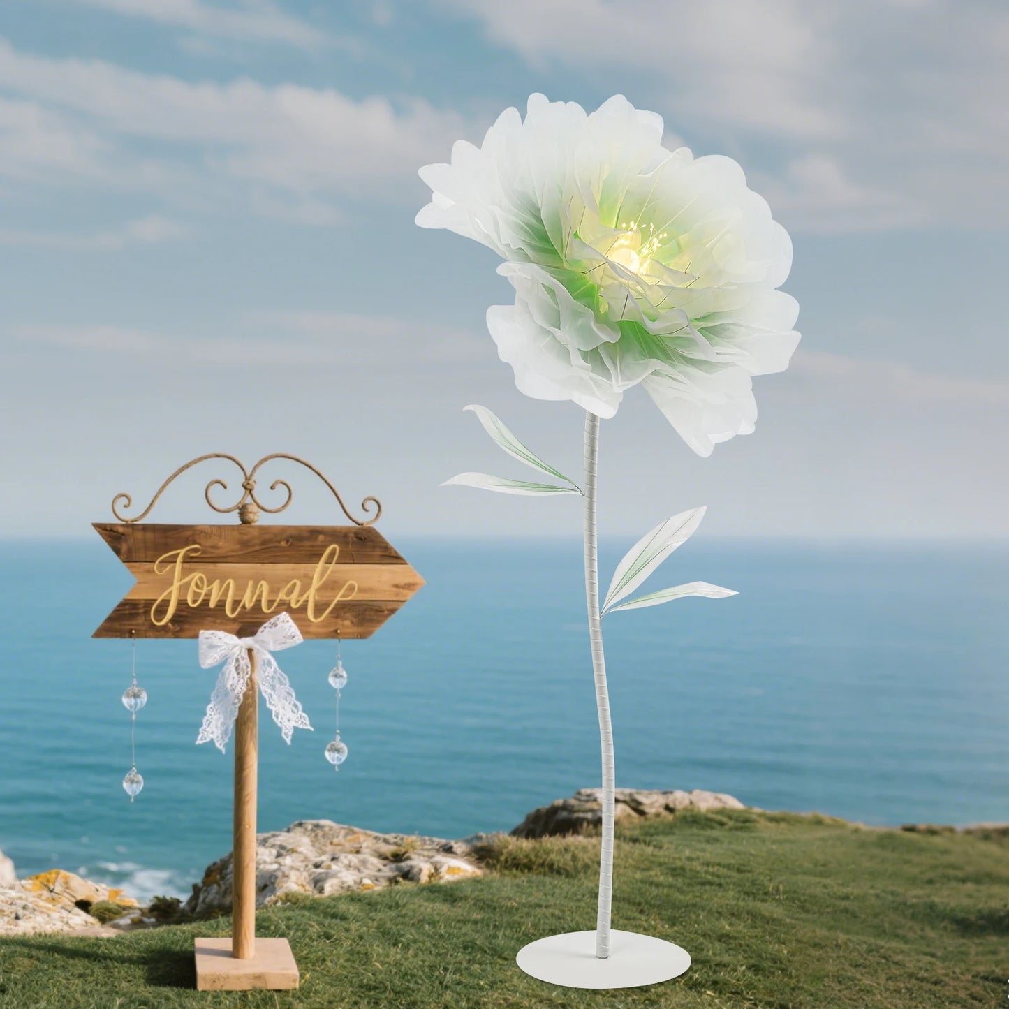 Handmade Light Auto Open Electric Artificial Flower Decoration For Weddings