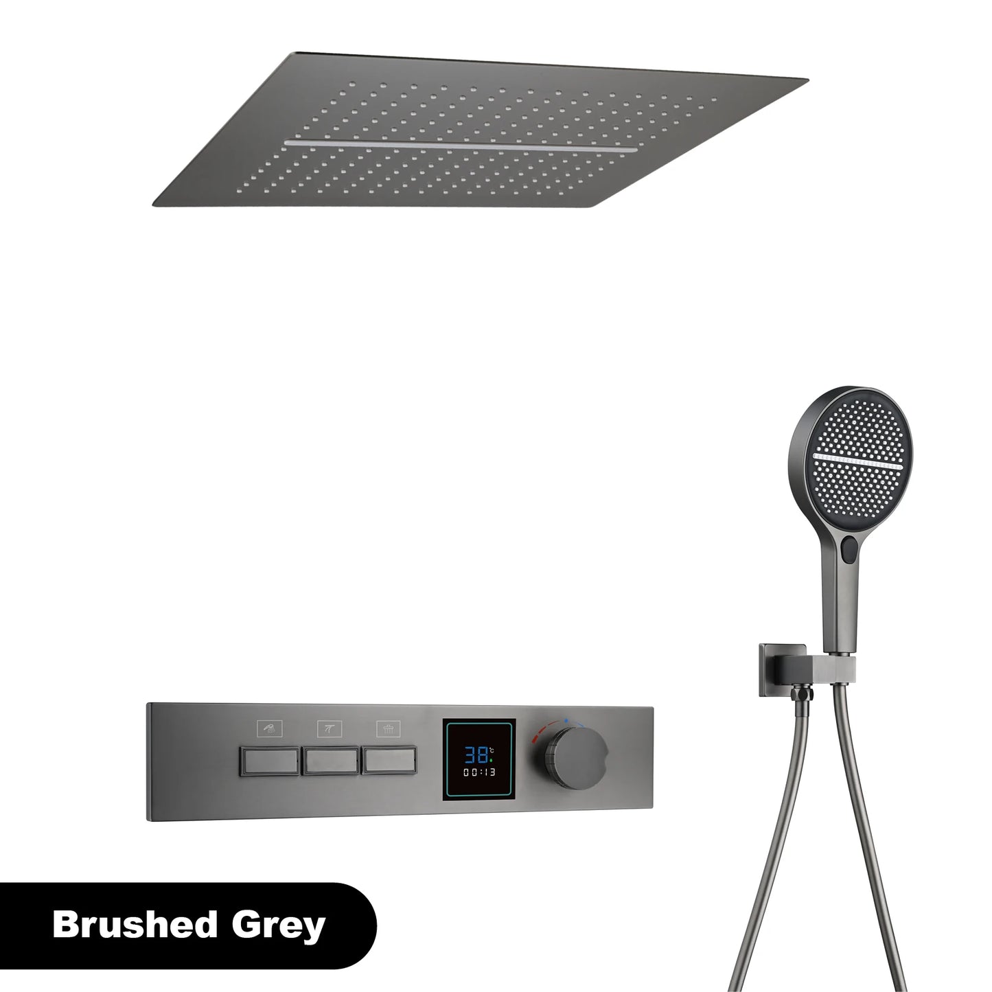 Gestana LED Temperature Display Shower System Ceiling Mounted 2 Function